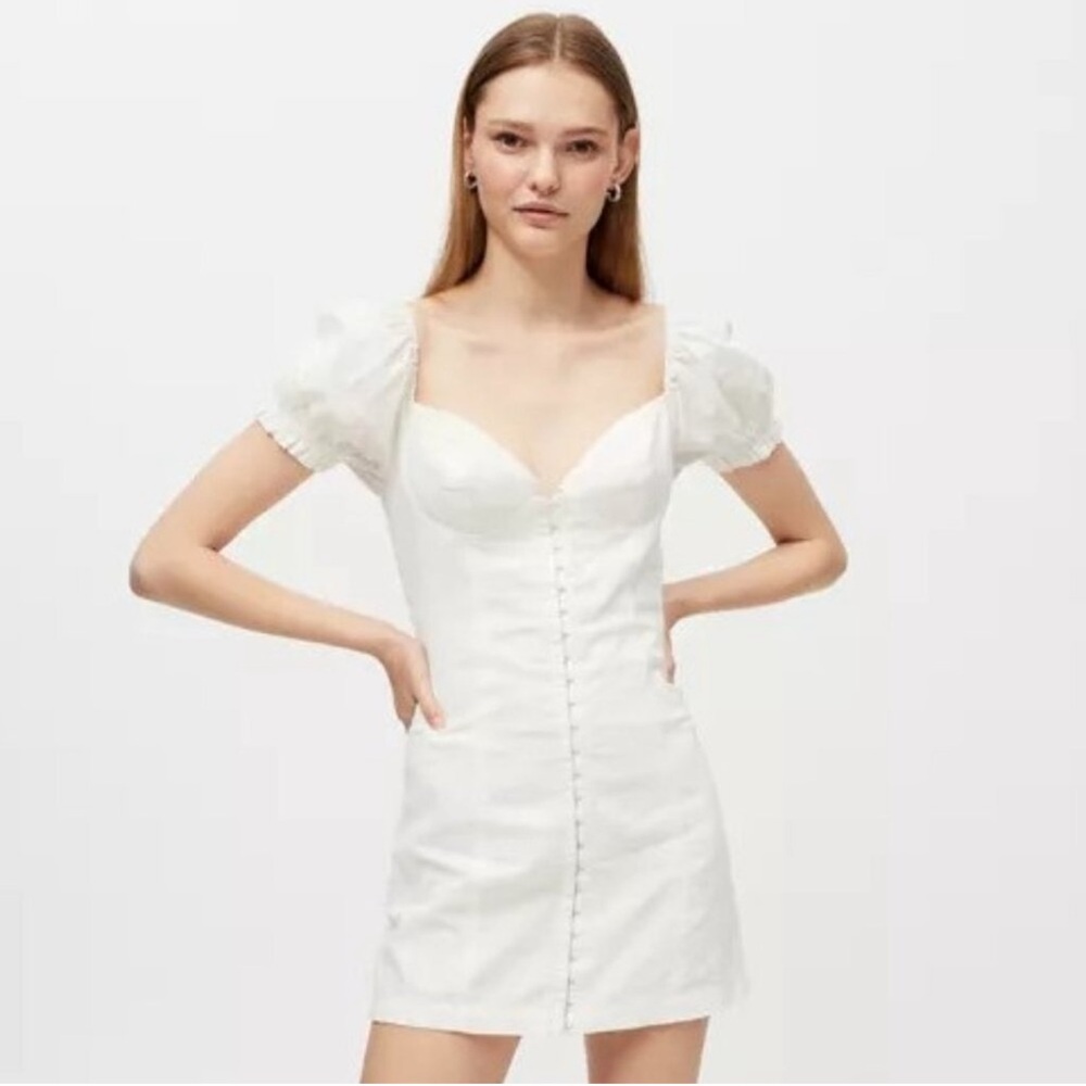 White Puff Sleeve Dress ✨ Urban Outfitters